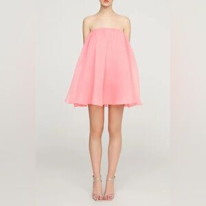 Halston Heritage Asymmetrical Coral Strapless Dress